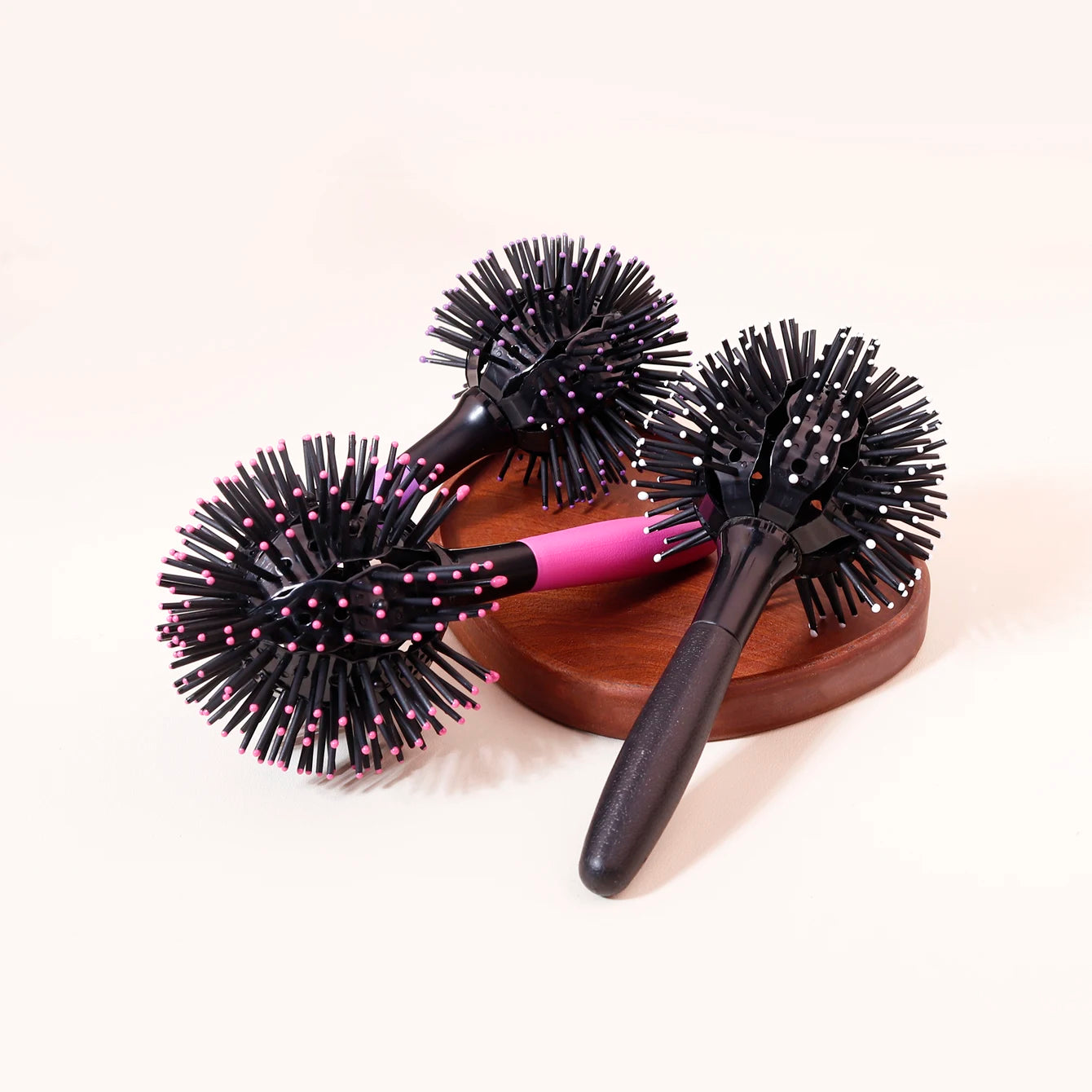 1/3Pcs 3D Bomb Curl Hair Brush 360° round Styling Hair Brush Detangling Hairbrush Spherical Ball，Special for Real Hair Wigs
