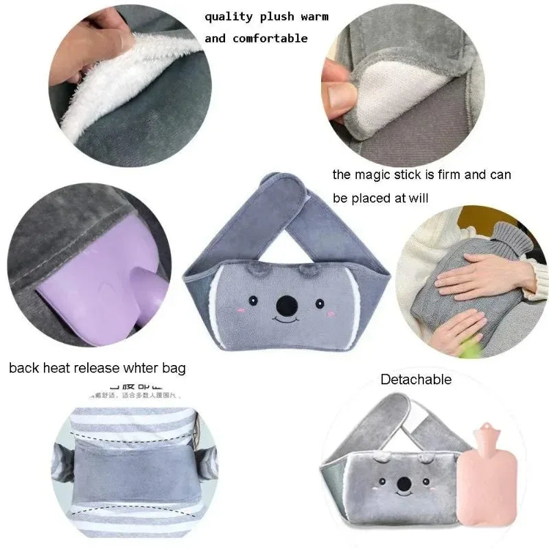 Portable Water Filled Hot Water Bag Belt Winter Hand and Waist Warmer for Women Travel Home Office Cozy Heat Relief