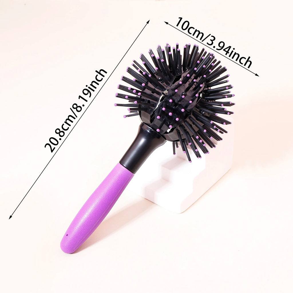 1/3Pcs 3D Bomb Curl Hair Brush 360° round Styling Hair Brush Detangling Hairbrush Spherical Ball，Special for Real Hair Wigs
