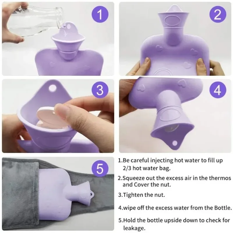 Portable Water Filled Hot Water Bag Belt Winter Hand and Waist Warmer for Women Travel Home Office Cozy Heat Relief